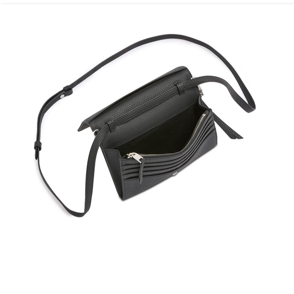 Versatile Crossbody / Wallet on a Chain “Fetch” black pebble grain leather NEW - Picture 3 of 13